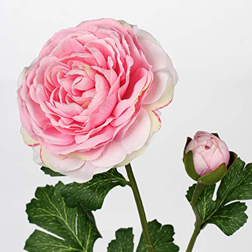 Faux Silk Flowers Ranunculus Artificial Flowers Persian Buttercup Blossom Long Stem Silk Ranunculus Flowers For Core Decoration,Silk Flower Arrangements For Wedding Bouquet Table Centerpieces 6 Pcs #TOP6