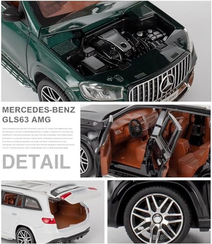 Image of Die-Cast Zinc Alloy 1:24 Scale Merceedes Benz GLS63 Maybaach Car Model Large with 6 Openable Doors,Lights & Music Alloy Pull Back Toy Car for Kids(Random Color) (GLS 63)