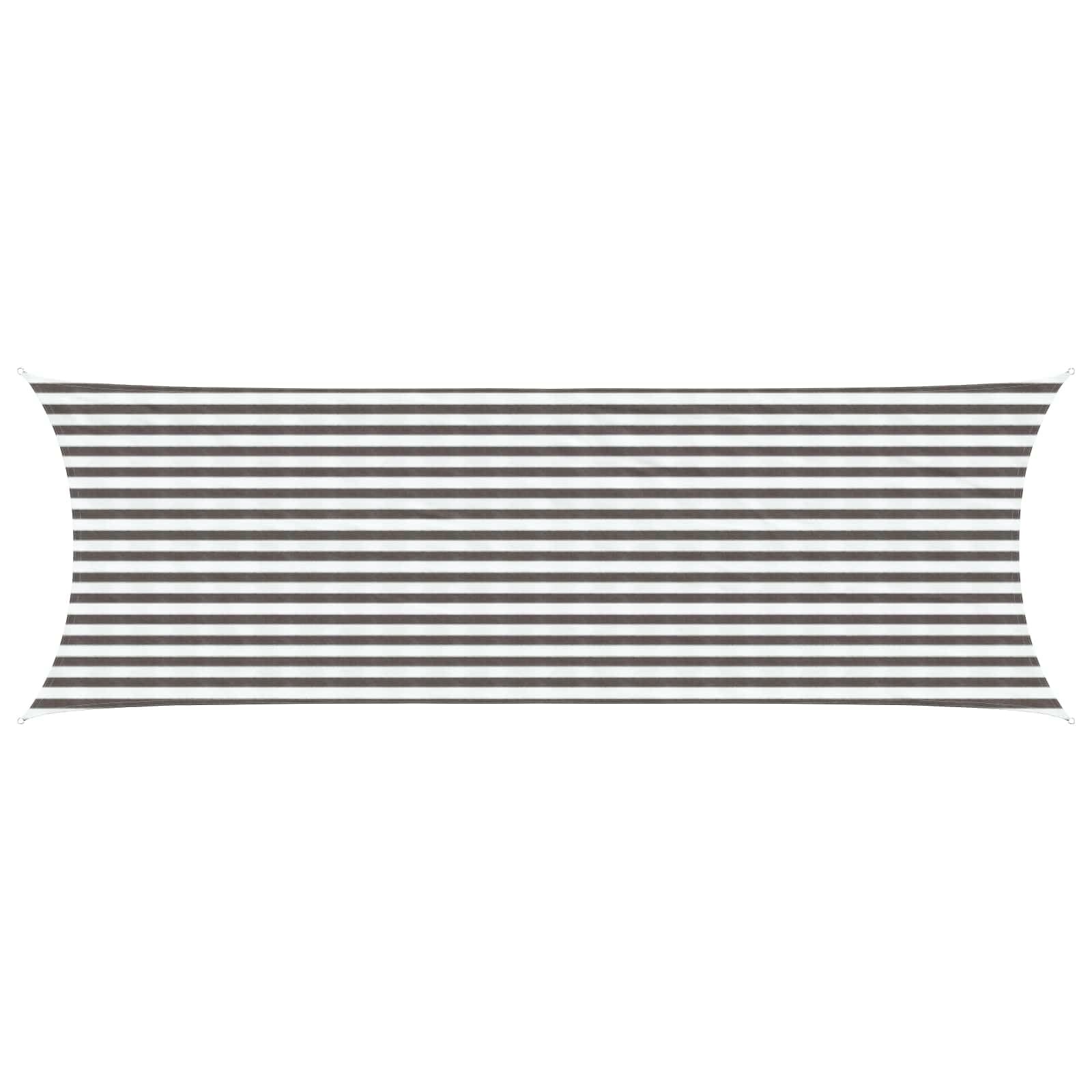 Voile d'ombrage anti-UV 90% en toile HDPE respirante 2x6 m gris et blanc