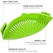 Silicone Clip-on Strainer Colander, DanziX Hands-Free Heat Resistant Drainer Filter for Pot Bowl Pan Pasta Spaghetti Vegetable, with 2 Silicone Gloves- Green
