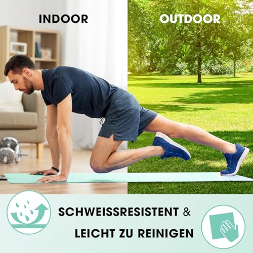#DoYourFitness x World Fitness | Fitnessmatte 'Yogini' | 183x61x1cm | Phthalatfrei & rutschfest | Gymnastikmatte ideal für Yoga, Pilates, Fitness, Outdoor im Studio & zu Hause | Türkis
