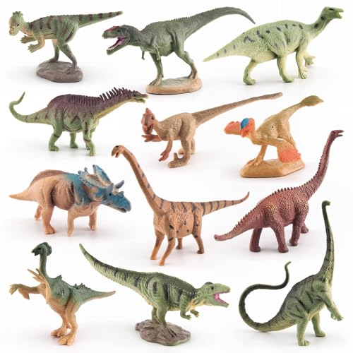 ZOSIGN 12 Piezas Dinosaurios Juguetes, Dinosaurios Juguetes 3 Años, Figuras de Dinosaurios Realistas, Dinosaurios Juguetes Regalo, Regalos de Cumpleaños para Niños