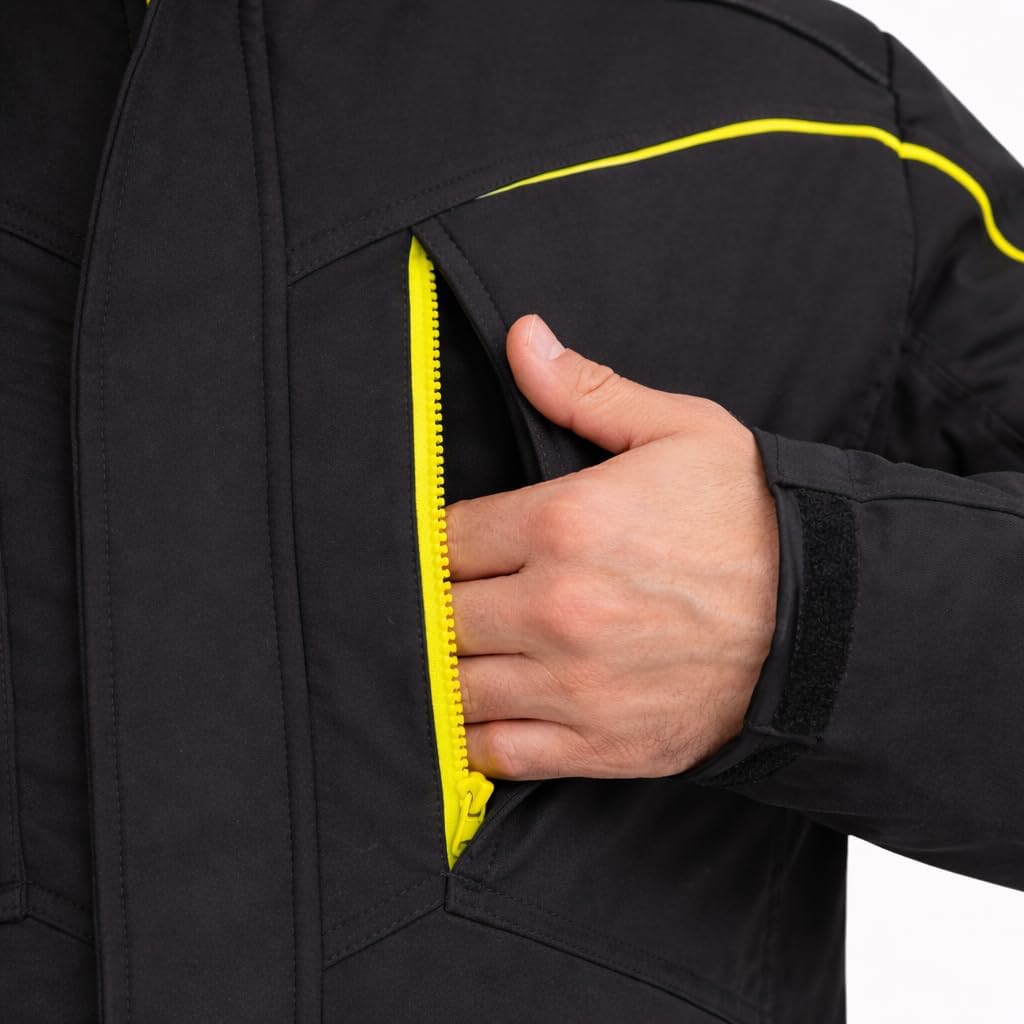 BWOLF CLIFF Giacca Softshell Foderata Giubbotto Uomo Invernale Giacca da Lavoro Uomo Cappotto Invernale da Lavoro Antivento e Impermeabile