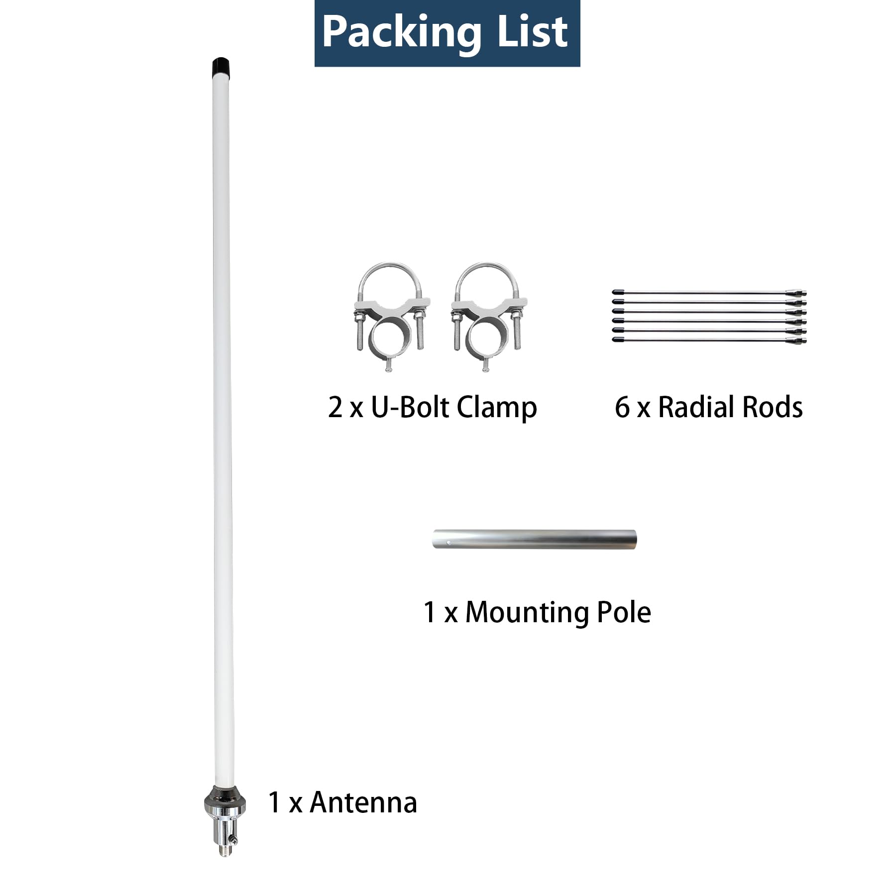 Antenne radio double bande VHF UHF Ham pour station de base 2 m 70 cm 144-148 MHz et 430-460 MHz Station de base répéteur radio jambon 144 435 MHz Boîtier extérieur en fibre de verre 100 W avec