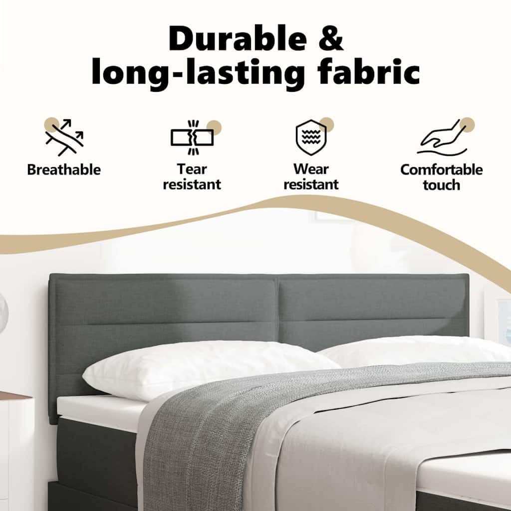 vidaXL Tête de lit Gris foncé Tissu