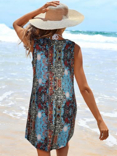 Image of Swimsuit Coverup for Women Bikini Sleeveless Beach Bathing Suit Cover Up