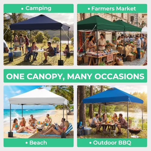 Image of JEAREY 10x10 Pop Up Canopy Tent, Easy Up Outdoor Market Canopy, Gray