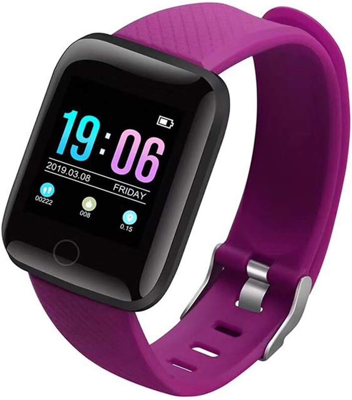 CAheadY 116 Plus Bluetooth Smart Watch 1.3 inch TFT Color Screen Sports Fitness Tacker Sleep Monitoring Call Reminder Alarm Reminder Social Sharing Purple