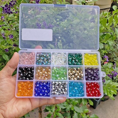 Image of 8mm Rondelle Glass Beads for Jewelry Making, Faceted Briolette Crystal Spacer Beads for Bracelets Necklaces Earring, 495pcs