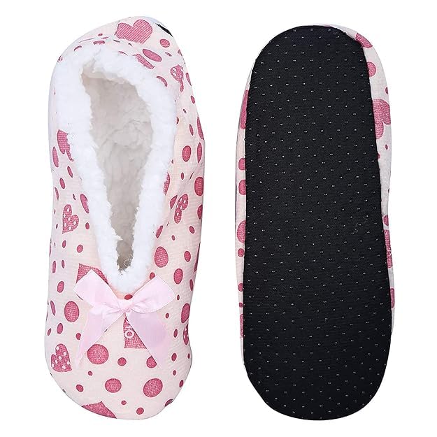 CRYSTAL ZONE Women's Super Soft Slipper Belly Winter Cozy Fluffy Home Sleeping Women & Girl Soft Fleece Belly for winter home Indoor Use Multicolor (Free Size)-image-43