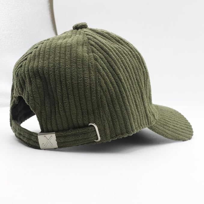 Image of kill off Corduroy Baseball Cap, Men's Corduroy Baseball Cap with 6 Panels Structure Adjustable Buckle Curved Brim Casual Everyday Style
