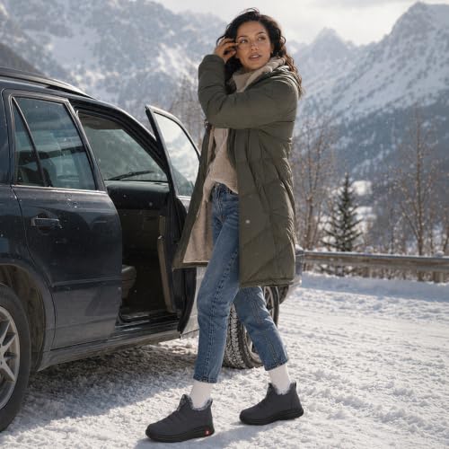 Image of SHIBEVER Winter Boots for Women Warm: Comfortable Slip on Ankle Snow Boots