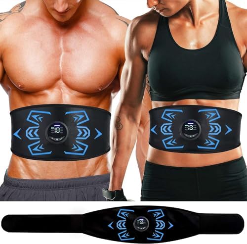 ABS Stimulator,Ab Machine,Abs Muscle Training Belt,USB Rechargeable Portable Abdomen Ab Stimulator for Men Woman,Home & Office Exercise Equipment Blue