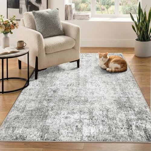 DEFYNEE Wohnzimmer Teppich 120 x 180 cm | Rutschfester Kurzflorteppich in abstraktem Design | Waschbar für Schlafzimmer & Homeoffice… – Ansicht 5