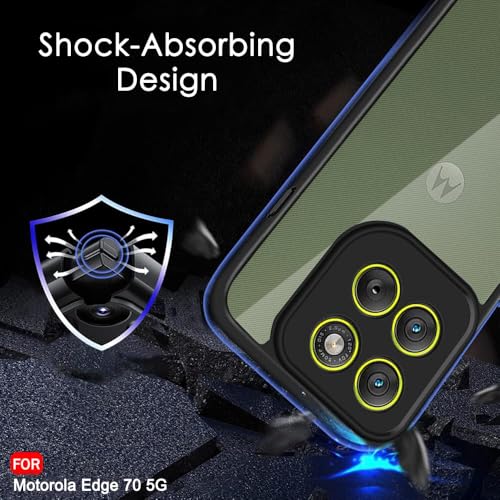 Image of TheGiftKart Hybrid Shockproof Back Cover Case for Motorola Moto Edge 70 5G | Hard Back Cover Case for Motorola Edge 70 5G (PC & TPU, Transparent Clear Back, Black Sides)