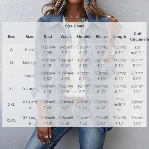 TERGHTP Womens Denim Jacket Ruffle Double Breasted Vintage Jean Jackets - image 4