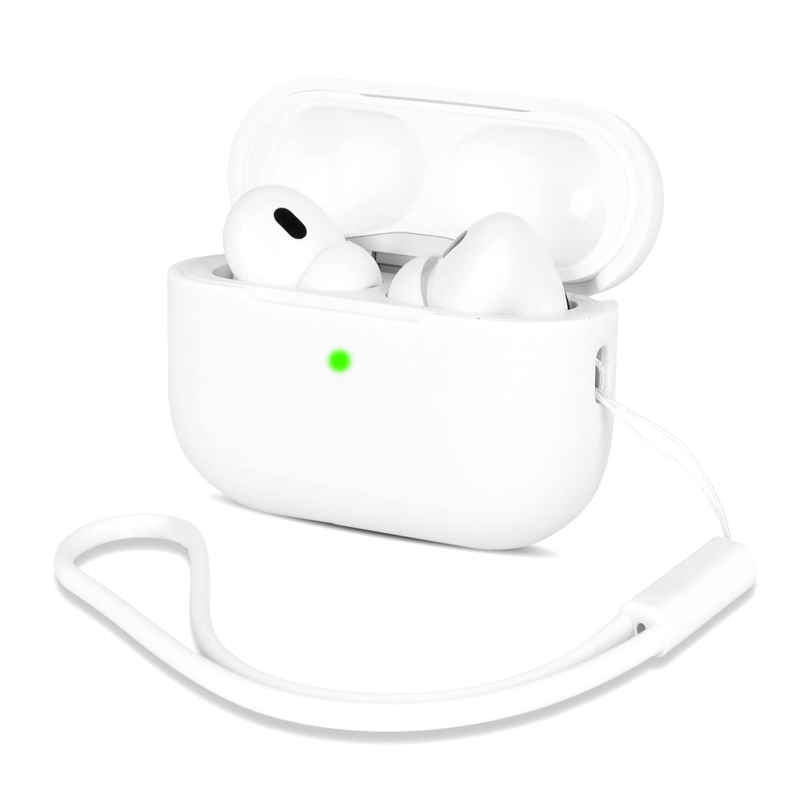AOTUAO Funda para Airpods Pro 2 Case Cover, Fundas Protectora de Silicona Compatible con AirPods Pro 2 2022 con Silicona Lanyard, Funda Portátil a Prueba de Golpes, LED Frontal Visible, Negro — view 31