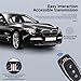 HIBEYO Key Fob Cover Fit for Ford Focus 3 4 ST Fiesta Fusion Kuga Ecosport Mondeo MK3 MK4 Car Accessories Metal&Silicone 3 Button Key Case Protector Holder-A Keychain(Red&White Lines)
