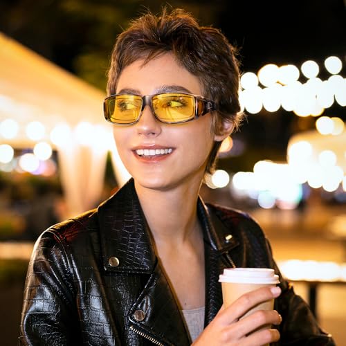 Image of URUMQI Night Vision Driving Glasses Fit Over Eyeglasses for Men Women