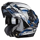 Er kann auch als Vollgesichtsmotorradhelm verwendet werden Ihnen mehr Schutz zu geben. Im Voll Helm Zustand sperrt die Entriegelung Oberfläche und es wird empfohlen, mit hohen Geschwindigkeit zu fahren, das Gesicht zu schließen ..