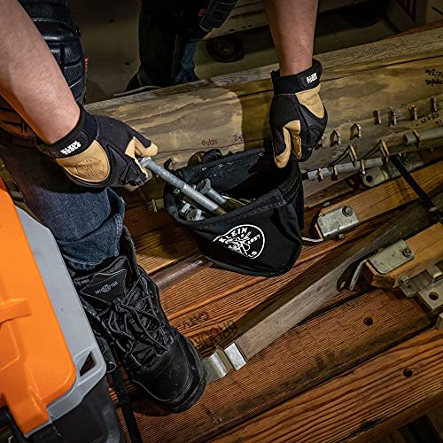 Klein Tools 51A Tool Pouch, Utility Pouch For Carrying Nuts And Bolts, With Interior Pocket, No. 10 Canvas, 9 X 3.5 X 10-Inch #TOP2