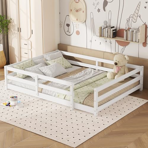 A ALFRESCOOL Full Size Montessori Floor Bed with...