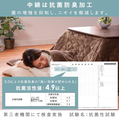 アイリスプラザ(IRIS PLAZA) 丸脚デザインこたつテーブル 120cm×80cm+こたつ掛布団 の商品画像 4