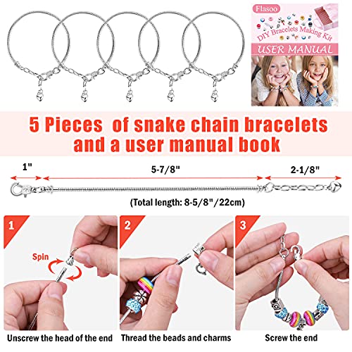 Flasoo CBM-02 Bracelet Making Kit, 85Pcs Charm Bracelets Kit thumb #6