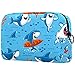 Kosmetiktasche Multifunktionale Makeup Tasche Reise Tragbare Verfassungsbeutel Waschtasche Münzbeutel mit Reißverschluss für Kosmetika Hai-Surfen 18.5x7.5x13cm