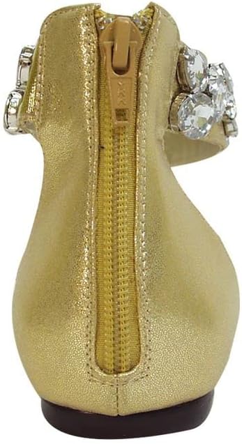 Fuzzy Jill Women's Wide Width Open Shank Ankle Strap Dress Casual Flats