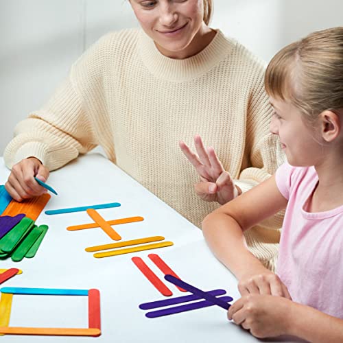Colored Popsicle Sticks For Crafts - [1000 Count] 6 Inch Jumbo Multi-Purpose Wooden Sticks #TOP2