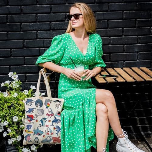 Image of DOOX Canvas Tote Bag for Women, Canvas Reusable