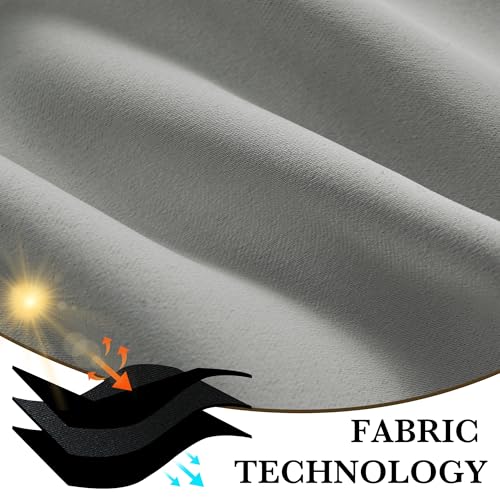 Image of RYB HOME 100% Blackout Short Curtains for Small Window, Thermal Insulated Noise Reducing Back Tab Curtains for Nursery Bathroom Basement, 42 inches Wide by 54 inches Long, Sliver Grey