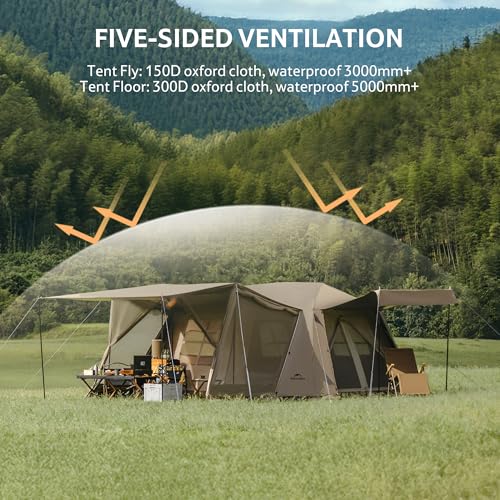 Carpa Naturehike para 8 personas con porch y footprint miniatura 7