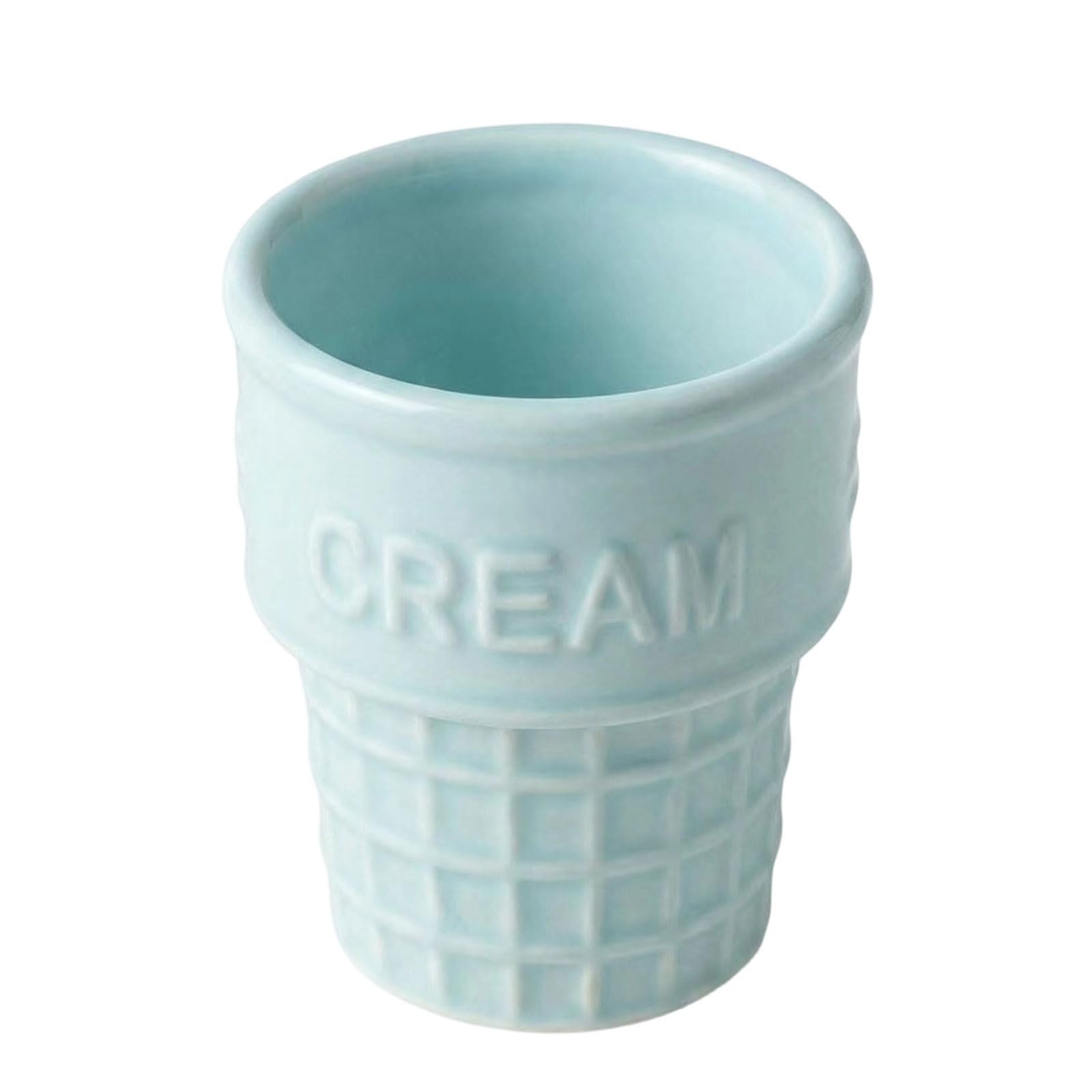 JSGHGDF Ceramic Ice Cream Bowl Fun Cone Shape Sundae Dessert Container Perfect for Candy Fruit and Yogurts Kids Party Tableware