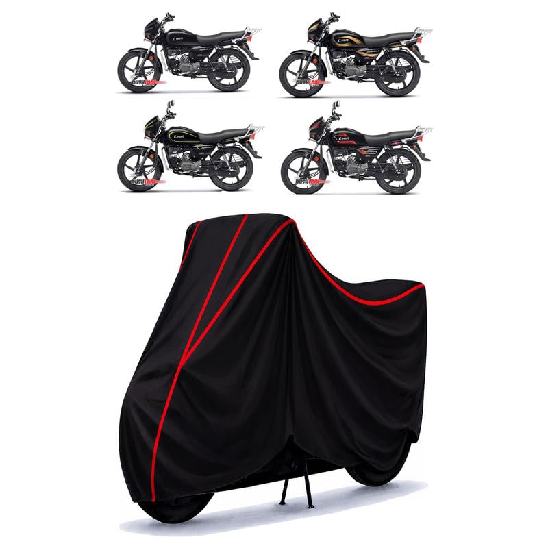 Image of Hero Splendor Plus i3s Water Resistant Bike Cover for All Motorcycles & Rain | Heavy Duty Taffeta Fabric | UV Protection, Dustproof, Scratchproof | All Weather Two Wheeler Cover with Elastic Bottom