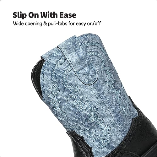 image for DREAM PAIRS Toddler Little Boys Girls Cowboy Boots Kids Western Square