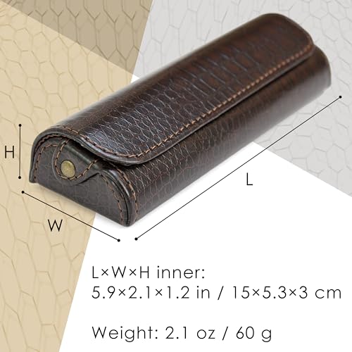 Image of Orsus Reading Glasses Hard Case, Premium PU Leather Horizontal Eyeglass Holder with Magnetic Closure for Women and Men