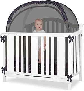 Baby Safety Crib Tent Safety Pop Up Crib Net from Climbing Out with Easy Set Up,Breathe Mesh Fabric,Top Firm X Design Net of Cribs