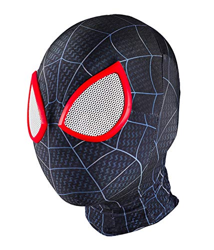 Kids Into The Spider-Verse Cosplay Miles Morales Mask Halloween Hood