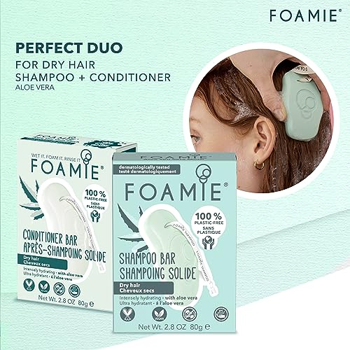 Foamie Solid Conditioner for Dry Hair with Aloe Vera that Intensively Moisturises Hair, 100% Vegan, Plastic and Sulphate-Free 80g - Image 6