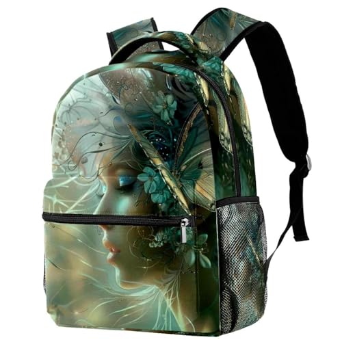 Sac à dos décontracté école rétro multicolore avec poche avant utilitaire