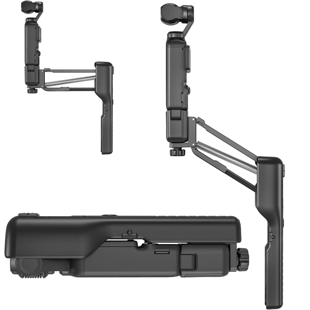 Coyktonty Handheld Stabilizer Storage Protective Case/Mini Z-Axis Anti-Shake Handle Grip Holder for DJI Pocket 3 Foldable Adapter Easy Installation with 1/4 Threaded Hole