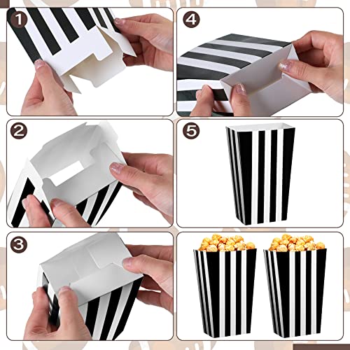 Image of Sinmoe 48 PCS Football Popcorn Boxes Football Party Supplies Decorations Football Party Favor Bags Football Popcorn Holder for Football Theme Birthday Decor Baby Shower Theater Carnival