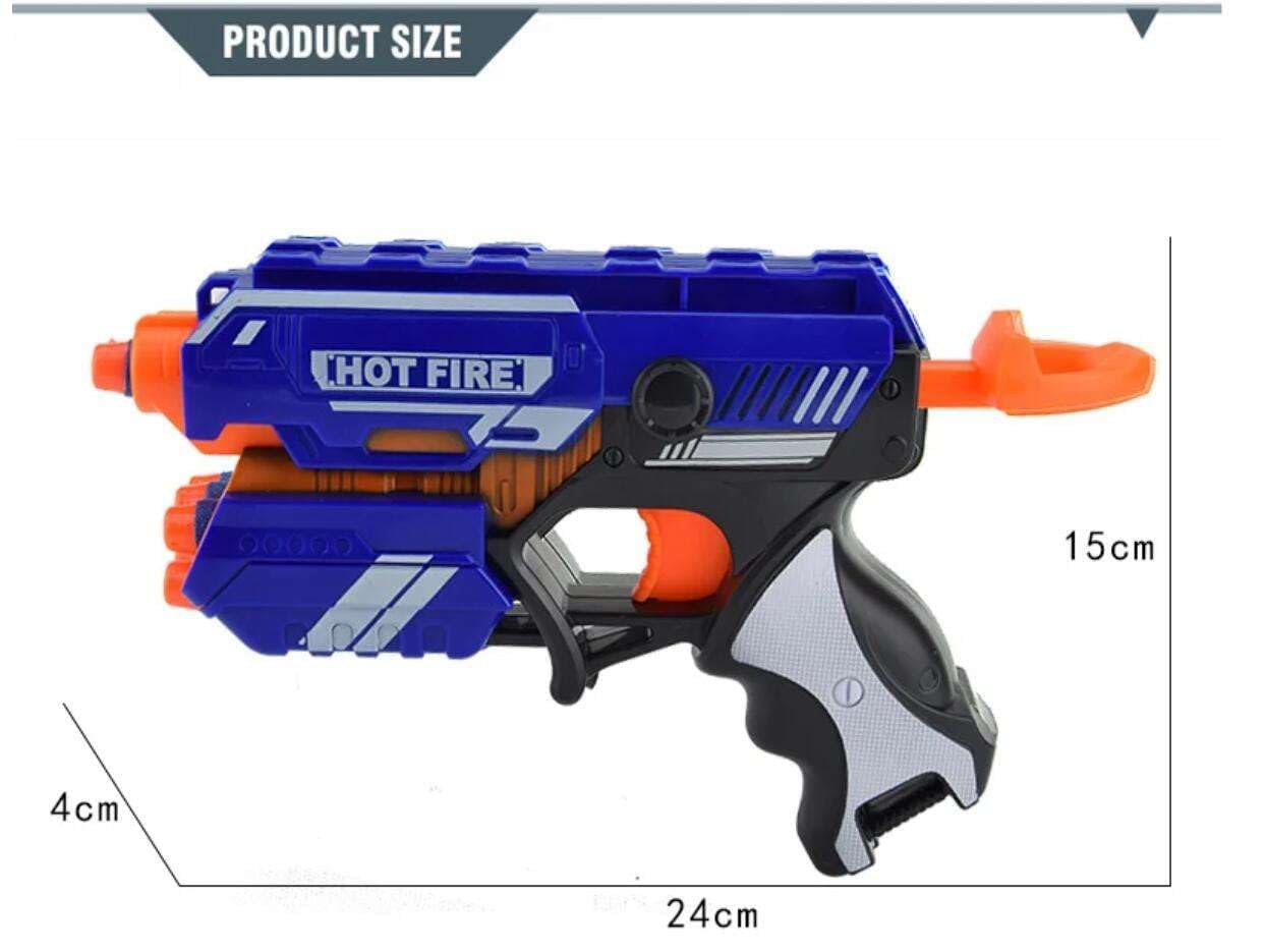 Kidoyz Blaze Storm Hot Fire Soft Bullet Gun Toy with 10 Soft Foam Bullets | Manual Dart Blaster for Target Shooting & Battle Games | Indoor Outdoor Action Toy Gun for Kids Boys Girls 6+ (Blue) 3