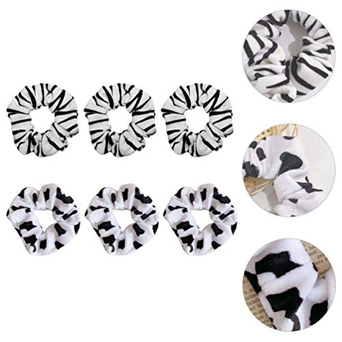 TENDYCOCO 6 peças de elásticos para cabelo de pelúcia, elásticos para cabelo, cordas de cabelo de ze