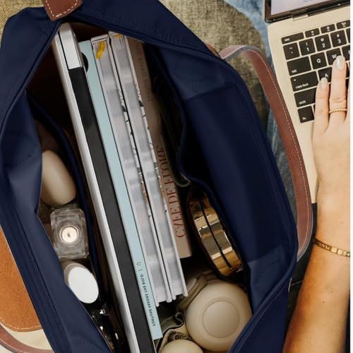 Image of Tote Bag for Women with Purse Organizer Insert, Foldable Waterproof Nylon Bag for Travel, and Daily Use,Medium Size.