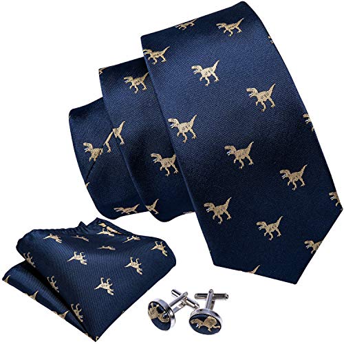 Image of Barry.Wang Men Tie Set Paisley Silk Necktie Pocket Square Cufflinks Formal Wedding Business Party