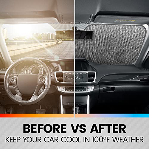 Bdk American Flag Windshield Sunshade For Car Truck & Suv - Folding Car Sun Shade For Front Window, Auto Sun Visor Heat Protection, Car Sunscreen Blocks Uv Rays And Keeps Vehicle Cool (58 X 27 Inch) #TOP6