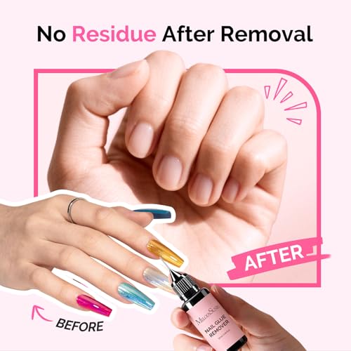 Image of MelodySusie 2Pcs Nail Glue Remover for Press on Acetone Free Nail Polish Remover Multi-Functional Remover for Nails Tips Gentle Glue Remover for Gel x Nails for Home Salon 20ML